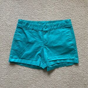 Gap Chino Shorts Bottoms Teal Women’s Size 8 Preppy Pockets Khaki 3.75” EUC